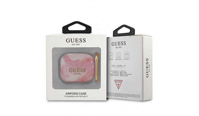 Guess GUA3UNMP AirPods 3 cover pink/pink Marble Collection