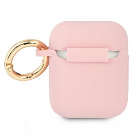 Guess GUA2SSSI AirPods cover pink Silicone Vintage Script