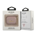 Guess GUAPSASMP AirPods Pro cover pink/pink Saffiano Script Metal Collection