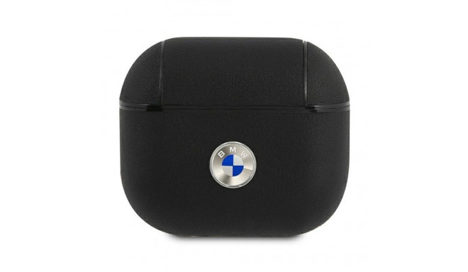 BMW BMA3SSLBK AirPods 3 cover black/black Geniune Leather Silver Logo