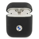 BMW BMA2SSLBK AirPods 1/2 cover black/black Geniune Leather Silver Logo