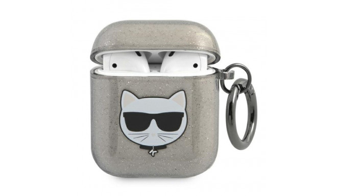 Karl Lagerfeld KLA2UCHGK AirPods 1/2 cover black/black Glitter Choupette