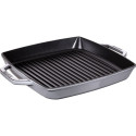 Staub Square Cast Iron Grill Pan with Two Handles - 33 cm, Graphite
