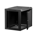 NETRACK 019-090-645-022 Netrack wall/hanging cabinet 19,9U/450 mm,glass door,black,remov. side pan.