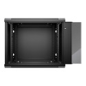 NETRACK 019-090-645-022 Netrack wall/hanging cabinet 19,9U/450 mm,glass door,black,remov. side pan.