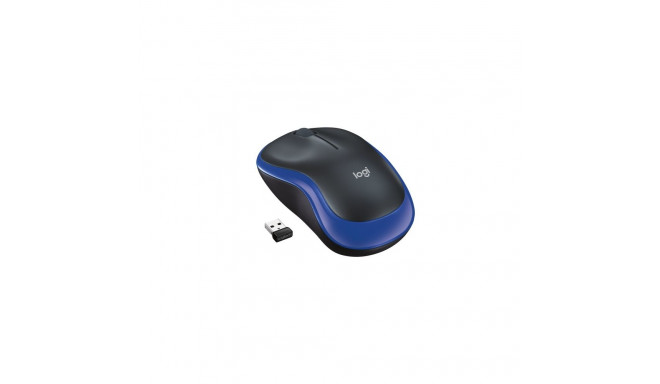 Logitech M185 Wireless Mouse, RF Wireless, 1000 DPI, Black/Blue