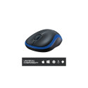 Logitech M185 Wireless Mouse, RF Wireless, 1000 DPI, Black/Blue