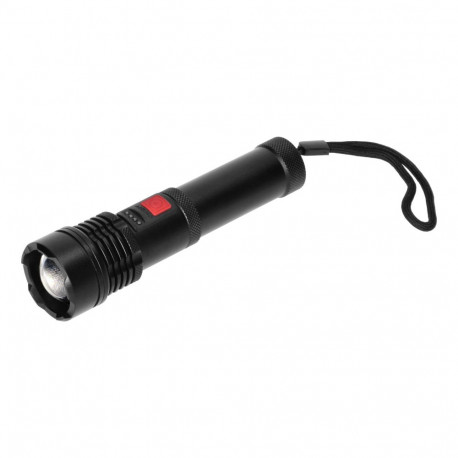 Taktikaline LED COB 12W taskulamp suumifunktsiooniga ja 2200 mAh akuga