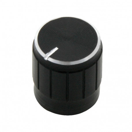 8161# Gałka pot czarna śred - 15mm wsk.srebrny (5 tk.)