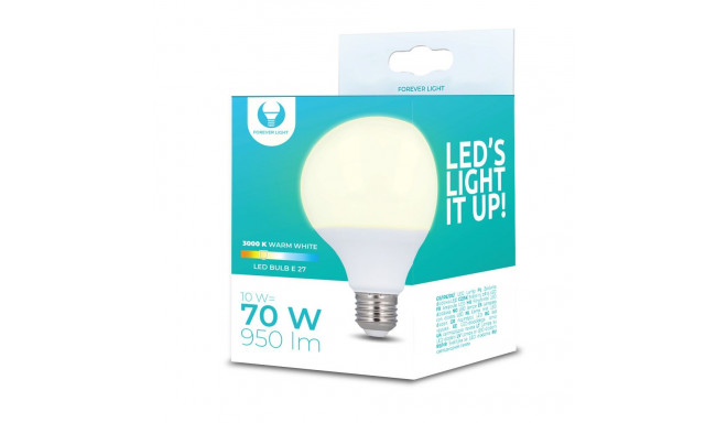 LED Bulb E27 G95 10W 230V 3000K 950lm Forever Light