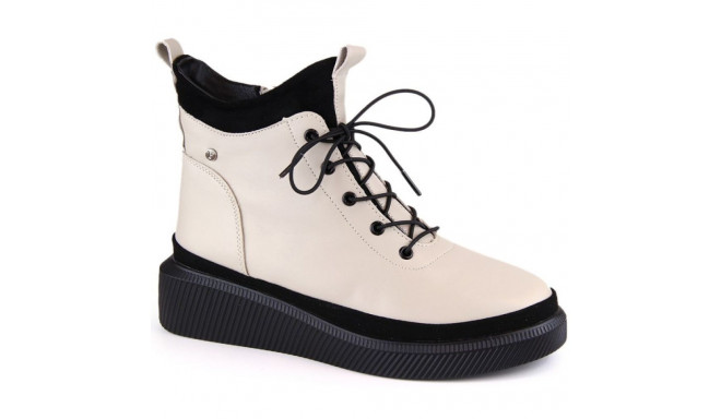 Filippo W PAW482 beige insulated leather platform ankle boots (38)