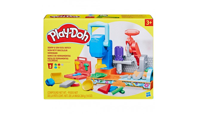 PLAY-DOH playset Stamp n saw tool bench