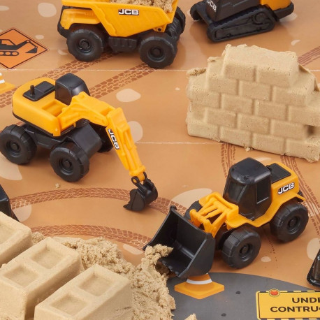 JCB MINI MACHINES Playset with sand and 5 cars