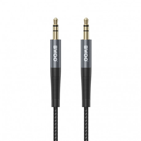 BWOO Cable AUX 3.5mm - 3.5mm Nylon Braided + Aluminum Alloy Shell BO-AUX064 black