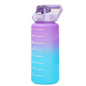 Water bottle with a straw with a motivational measuring 2L RC-K-992 purple blue