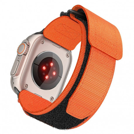 Strap to Apple Watch Forcell F-Design FA05 nylon hook-and-loop 42 / 44 / 45 / 49 mm orange
