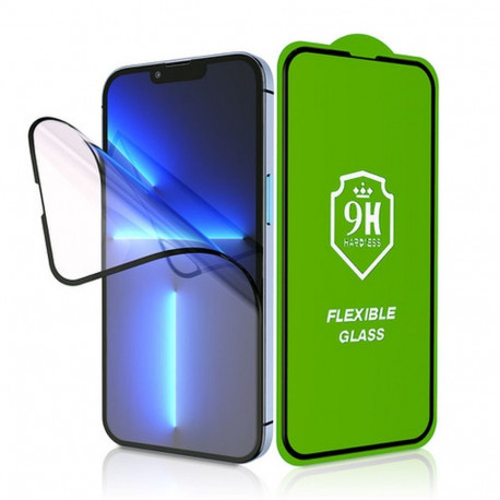 5D Full Glue Hybrid Glass for iPhone 16 PRO MAX Bestsuit Flexible black