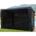 Gazebo MIRADOR 3x4xH2,5m with textilene side walls, dark grey