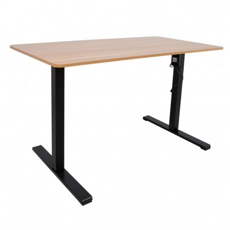 Töölaud ERGO OPTIMAL 1-mootoriga 120x60xH71-116cm, tamm/must