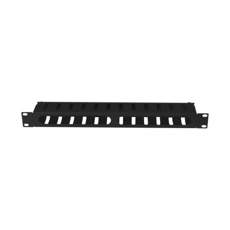 Lanberg metallist kaablihalduspaneel 1U Type A 19", must