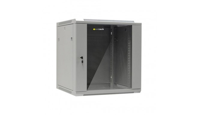 NETRACK 019-120-66-021 Netrack wall/hanging cabinet 19,12U/600 mm,glass door,grey,remov. side pan.