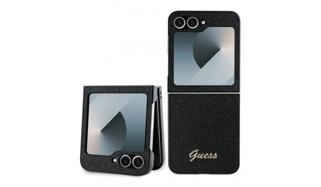 Guess 4G Glitter Script Case for Samsung Galaxy Z Flip 6 - Black