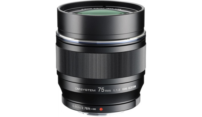 OM SYSTEM M.Zuiko Digital ED 75mm f/1.8 объектив, черный