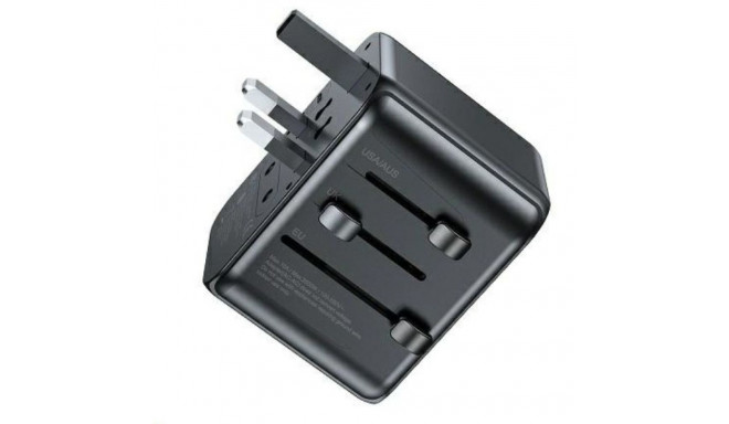 AWEI võrgualaldi 2xUSB+3xUSB-C C-39 35W 4in1 US/AU/EU/UK must universaalne reis GaN laadija