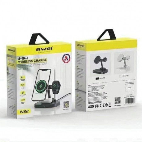 AWEI 4in1 inductive charger W2215W Fast Charging black