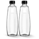 SodaStream glass bottle DUO 1 liter pack of 2 jug (transparent/black for DUO bubbler)