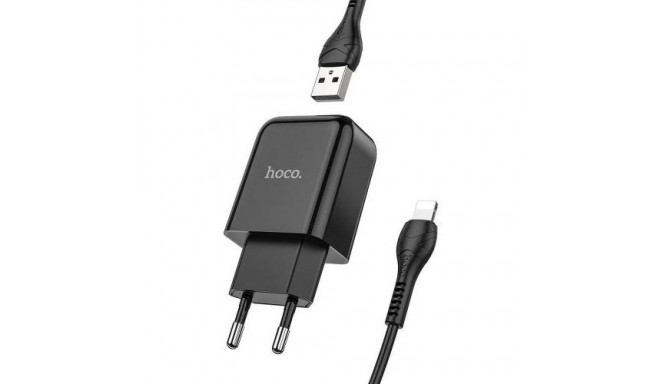 Hoco N2 Mobilo telefonu lādētājs 2.1A + Lightning kabelis 1m