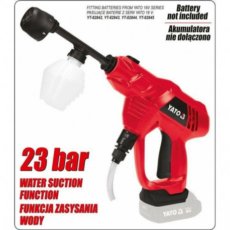 YT. 18V PRESSURE WASHER WITH SOLO SUCTION