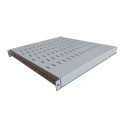 Adjustable shelf 19", 1U, depth 500-900 mm, load capacity 100kg, mounting in 4 points, grey, screws 