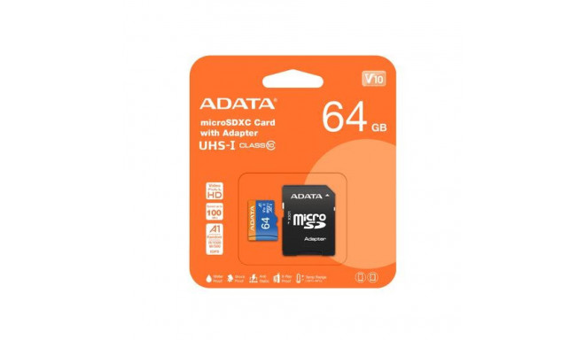 ADATA 64GB, microSDHC, Class 10 UHS-I