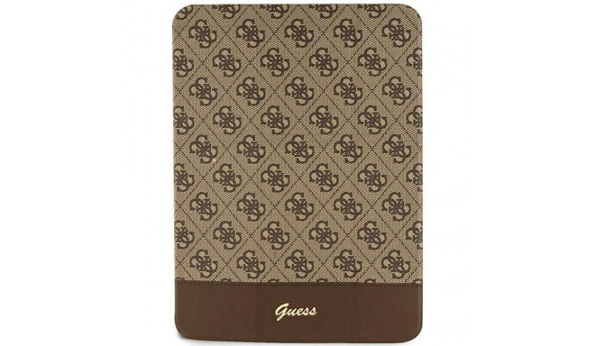 Etui Guess 4G Stripe Allover na iPad 10.9" - brązowe