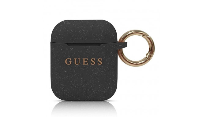 Guess GUACCSILGLBK AirPods cover black/black Silicone Glitter