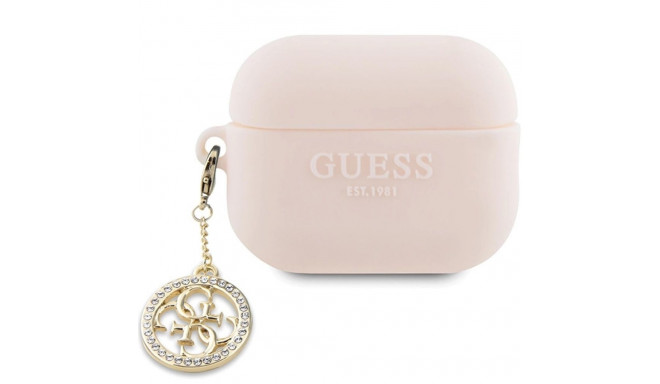 Guess GUAP23DSLGHDP AirPods Pro 2 cover pink/pink 3D Rubber 4G Diamond Charm