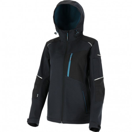 Kurtka softshell z kapt. damska czar.-turkus.,"3xl",ce,lahti