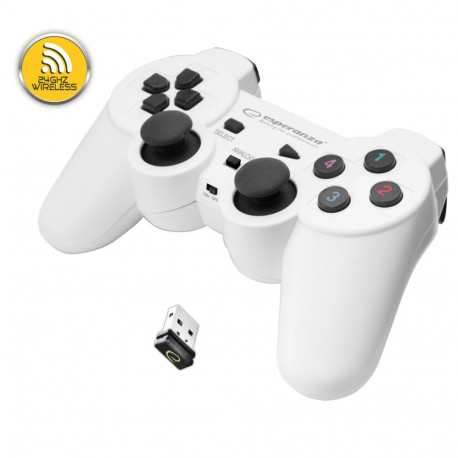 EGG108W juhtmevaba PC/PS3 USB Gladiator valge-must mängupult