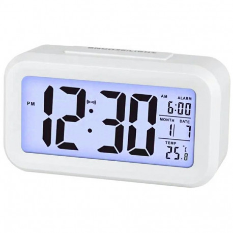 AK240C digitaalne äratuskell valge LED valge mini