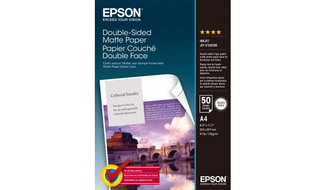 Epson kahepoolne matt paber, A4, 50 lehte