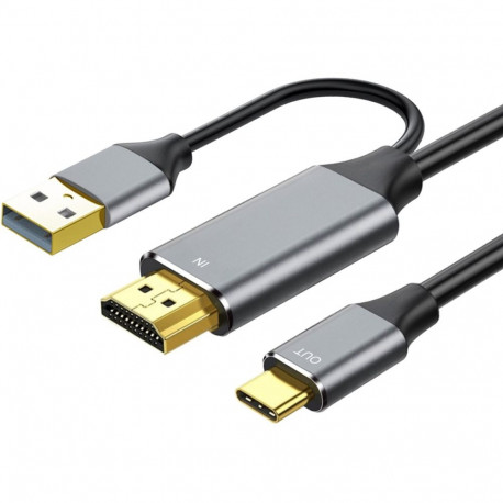 PremiumCord HDMI2.0 to USB-C cable for monitors with USB-C connector, 4K@60Hz, 1080p Aluminum 2m