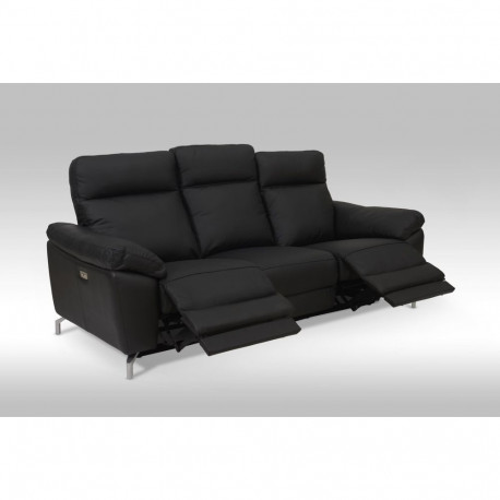 Diivan Selesta 3ne recliner, must nahk