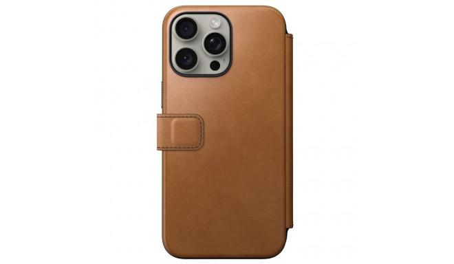 Nomad Modern Leather Folio case for iPhone 15 Pro Max 6,7" english tan