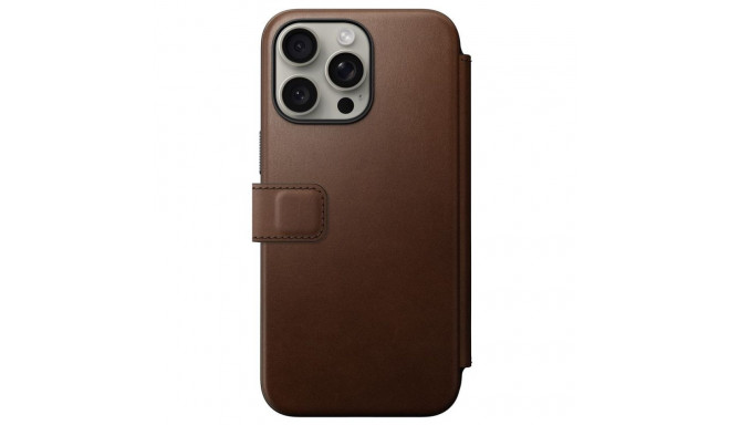 Nomad Modern Leather Folio case for iPhone 15 Pro Max 6,7" brown