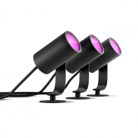 Philips Hue Lily Outdoor valge ja värviline - nutikas aiavalgustite komplekt 3 tk, antratsiit, välit