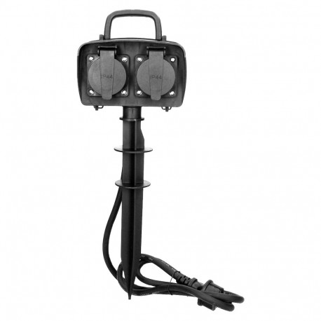 Aiapistikupesa 2x2P+Z, 3680W, IP44, juhe 1,5m H07RN-F 3x1,5mm-