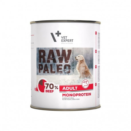 VETEXPERT Raw Paleo monoproteiinne veiseliha märg koeratoit täiskasvanud koertele 800 g