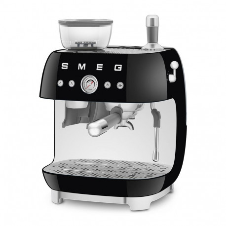 Coffee Machine - SMEG EGF03BLEU Manual Espresso with Grinder, Dual Thermoblock, Black