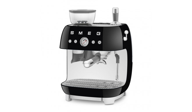 Coffee Machine - SMEG EGF03BLEU Manual Espresso with Grinder, Dual Thermoblock, Black